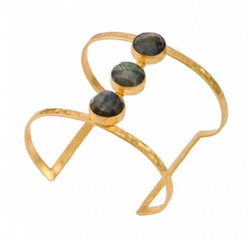 Golden bracelet with labradorite - Bracelet peirres semi precieuses